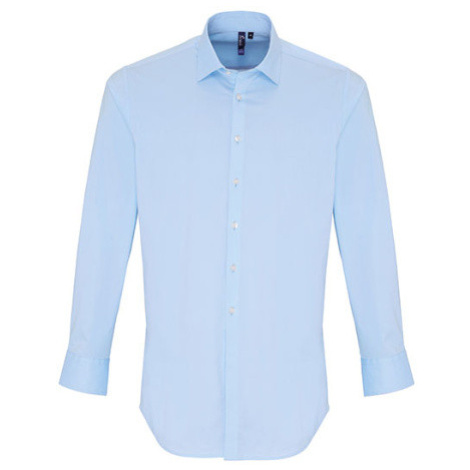Premier Workwear Pánská bavlněná košile s dlouhým rukávem PR244 Pale Blue -ca. Pantone 2717C