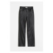 H & M - Straight High Jeans's povrchovou vrstvou - černá