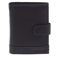 Pánská kožená peněženka Meliccio, černá/modrá