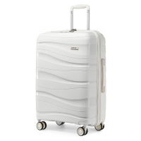 KONO Cestovní kufr na kolečkách s TSA zámkem 70L - bílá