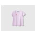 Benetton, T-shirt With Glittery Logo In Organic Cotton