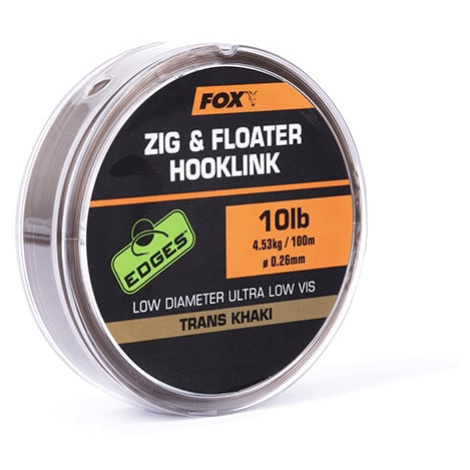 Fox Plovoucí vlasec Zig & Floater Hooklink Trans Khaki 100m - 10lb - 0.26mm