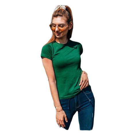 Deoti Dámské basic tričko Meinrad tmavě zelená Zelená