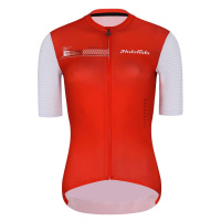 HOLOKOLO Cyklistický dres s krátkým rukávem - VIBES LADY - červená/bílá