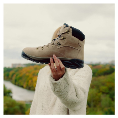 Vasky Monty Taupe - Dámské kožené pohorky / turistické boty béžové česká výroba ze Zlína