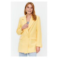 Trendyol Light Orange Regular Lined Woven Double Breasted Closure Blazer Jacket