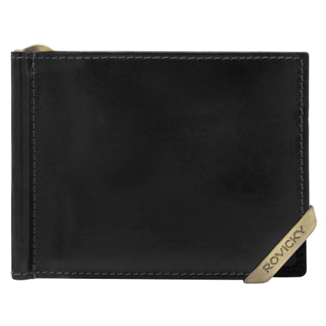 Černá a tmavě hnědá bankovková peněženka s přihrádkami Fashionhunters