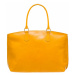 Kožená velká kabelka jednoduchá - žlutá