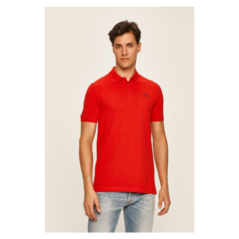 Bavlněné polo tričko Kappa červená barva, s aplikací