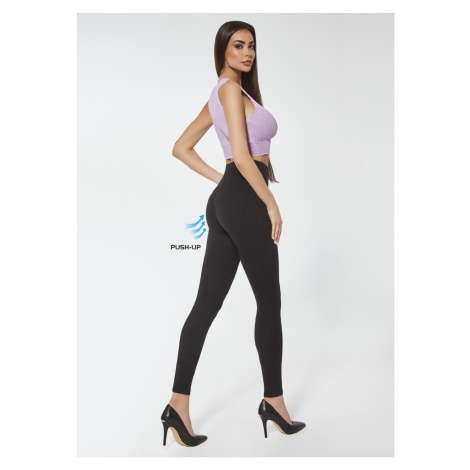 Bas Bleu AMPARO women's leggings with inserts on the inner thighs and a push-up effect