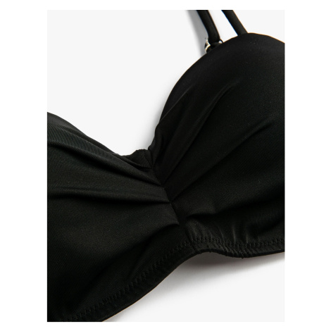 Koton Underwire Bikini Top Covered Draped Detachable Thin Strap