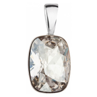 Stříbrný přívěsek s krystaly Swarovski šedý obdélník 34244.5 silver shade