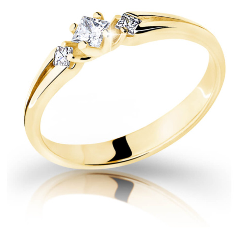 Cutie Jewellery Půvabný prsten ze žlutého zlata se zirkony Z6866–2105-10-X-1 64 mm