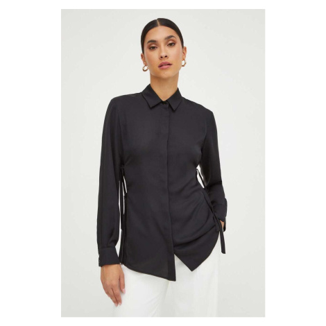 Košile Marella dámská, černá barva, regular, s klasickým límcem