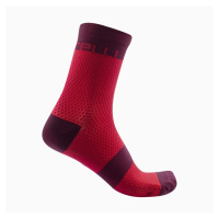 CASTELLI Cyklistické ponožky klasické - VELOCISSIMA 12 LADY - bordó/červená