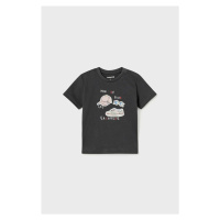 Bavlněné dětské tričko Mayoral tmavomodrá barva, s potiskem