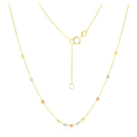 GEMMAX Jewelry Elegantní zlatý náhrdelník s korálky, délka 50 cm GLNCN-50-43671