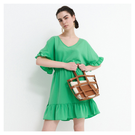 House - Šaty s volánem - Zelená