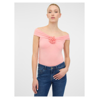 Orsay Světle růžové dámské tričko s krátkým rukávem s aplikací - Dámské