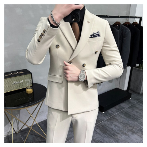 Luxusní oblek 3v1 dvouřadé sako, vesta a kalhoty JFC FASHION