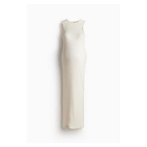H & M - MAMA Žebrované žerzejové šaty - bílá H&M