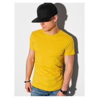 Žluté pánské basic tričko Ombre Clothing