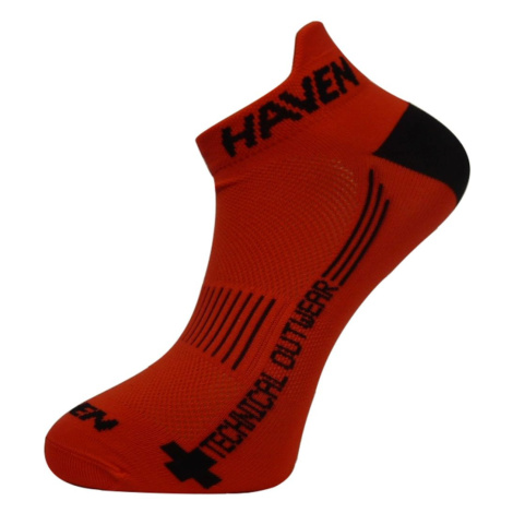 HAVEN Cyklistické ponožky klasické - SNAKE SILVER NEO - červená/černá