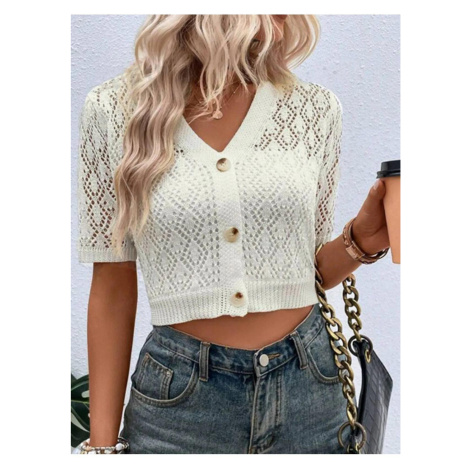 31766 Dewberry Knit Short Sleeve Cardigan-STONE