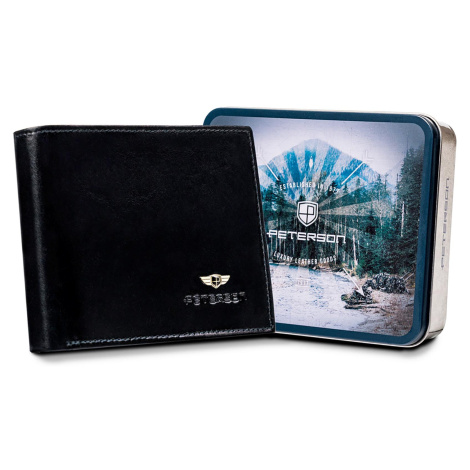 Pánská kožená peněženka Peterson PTN N61-VT černá