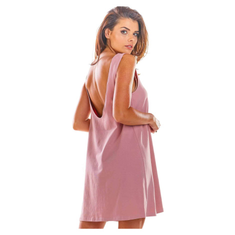 Letní šaty z bavlny na ramínka M204 - Růžové Infinite You