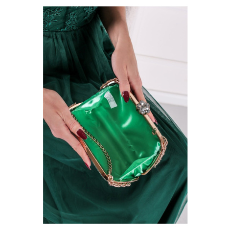 Tmavě zelená společenská clutch kabelka Helga Paris Style