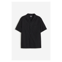 H & M - Košile z lněné směsi Regular Fit - černá