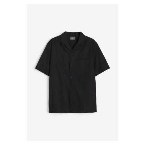 H & M - Košile z lněné směsi Regular Fit - černá H&M
