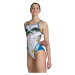 Dámské plavky arena planet swimsuit super fly back white/blue cosmo