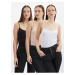Orsay Sada tří dámských basic tílek v bílé, béžové a černé barvě - Dámské