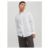 Bílá pánská lněná košile Jack & Jones Ordinary