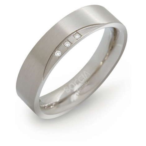 Boccia Titanium Titanový snubní prsten s diamanty 0138-02