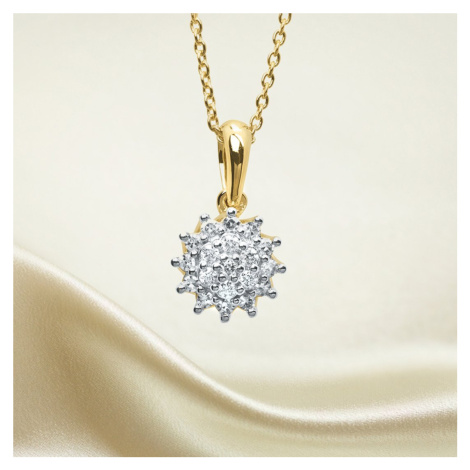 Dámský zlatý náhrdelník s diamantovým přívěskem Planet Shop