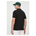 Bavlněné polo tričko Armani Exchange černá barva, s aplikací