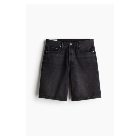 H & M - Relaxed Denim shorts - černá H&M