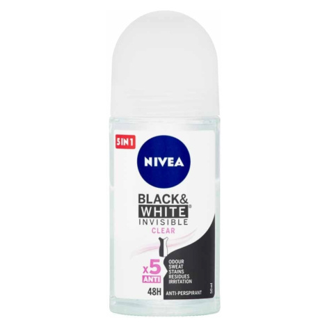 NIVEA - Kuličkový antiperspirant Invisible for Black & White Clear Deodoranty 50 ml unisex