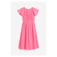 H & M - Šaty z mačkané bavlny - růžová