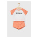 Dětské bavlněné pyžamo Calvin Klein Underwear oranžová barva