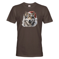 Roztomilé vánoční tričko s potiskem vánočního vlka - skvělé vánoční tričko