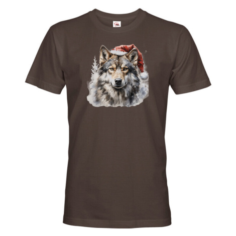 Roztomilé vánoční tričko s potiskem vánočního vlka - skvělé vánoční tričko BezvaTriko