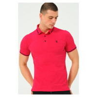 T8586 DEWBERRY MEN'S POLO NECK T-SHIRT-PLAIN FUCHSIA