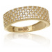 Luxusní zlatý prsten se zirkony PR0307F + DÁREK ZDARMA