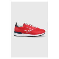 Kožené boty Paul&Shark červená barva