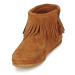 Minnetonka CONCHO FEATHER SIDE ZIP BOOT Hnědá