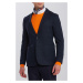 SAKO GANT D1. SLIM STRUCTURED FLANNEL BLAZER modrá